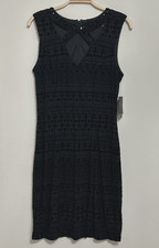 NWT Guess Olivia Black Velvet Cutout Sleeveless Fit & Flare Dress Size 10