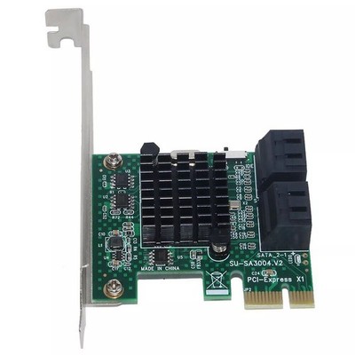 1X PCI Express SATA3.0 4 Port Extender PCI-E X1/X4/X8/X16 Converter Card Adapter