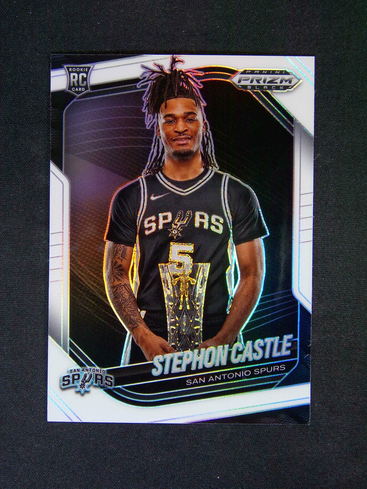 2024-25 Panini Prizm Black Stephon Castle #96 RC Rookie White /175