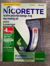 Nicorette Stop Smoking Aid Mint exp 3/2027 4mg 81 Mini Lozenges 3 vials of 27