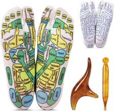Reflexology Socks Set with Tools, 2 Pairs Chiro Acupressure Acupuncture Trigger