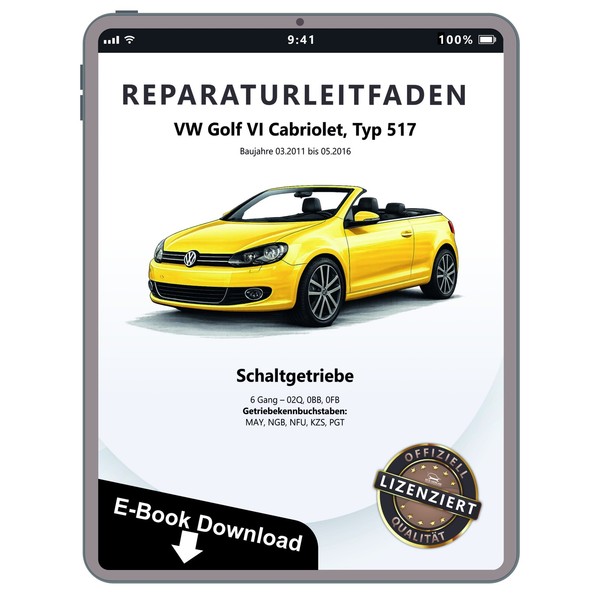 Vw Golf 6 Cabrio 6 Gang Schaltgetriebe 02Q 0BB 0FB Werkstatthandbuch Pdf Datei-image