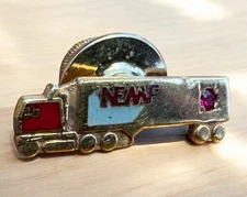 Vintage New England Motor Freight NEMF Pin Gold Filled W/ Stone Trucking Award