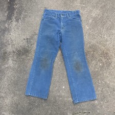 70s 80s Vintage Light Blue Corduroy Pants Kids Size 10 Made In USA