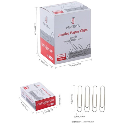 #ad Versatile 1000 Pack Jumbo Paper Clips 2quot; Smooth Silver Clips for Creative Uses $59.39