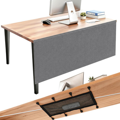 60'' under Desk Privacy Panel with Cable Management Net Desk Skirt Self Adhesive