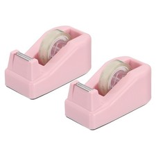 2pcs Tape Dispenser Desk,Small Tape Dispenser Cute Desktop Dispenser,Pink