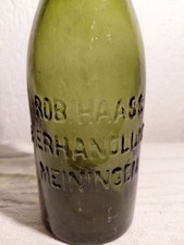 Rob. Haass Bierhandlung Meiningen Bierflasche  Sammler DDR Vintage Retro Glas