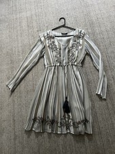 Natura Women's Print Long Sleeve Embroidered Dress, Size S NWOT