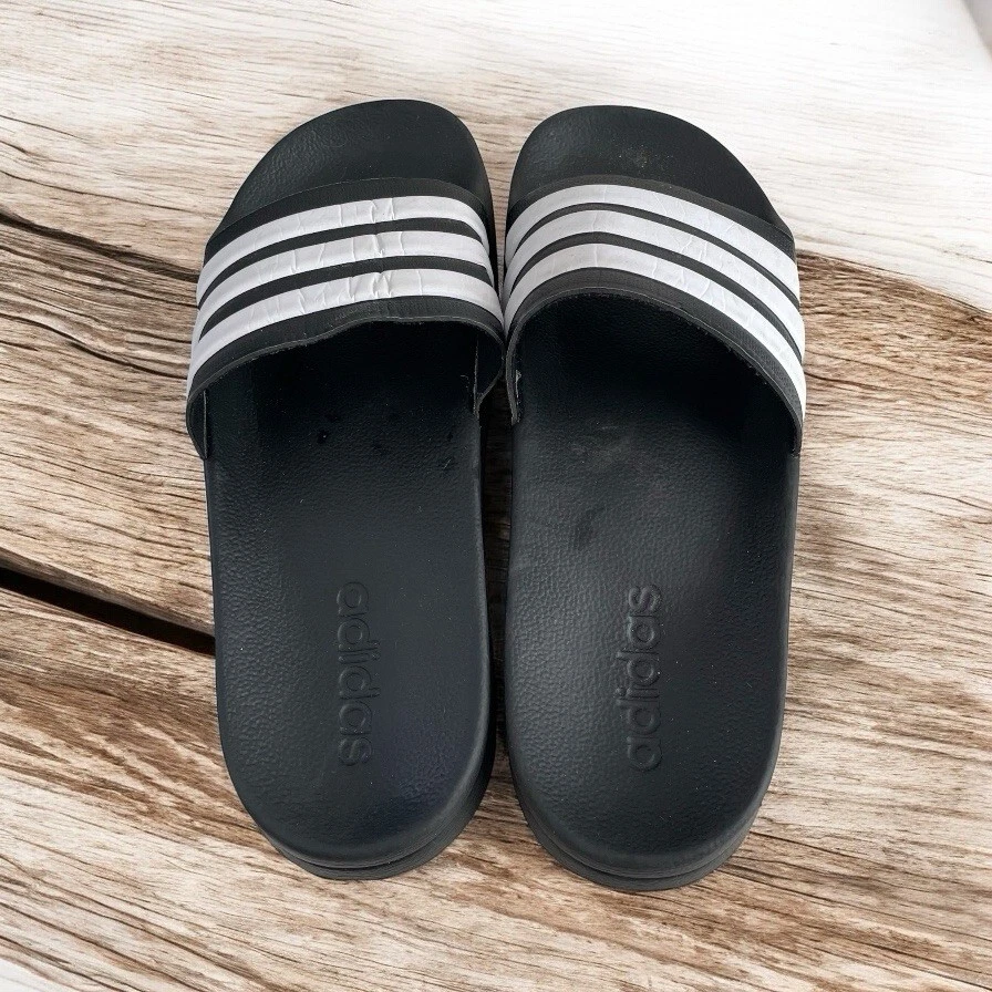 Adidas Adilette Slides Donna Taglia 8 Bianco e Nero