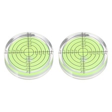2pcs Round Bubble Level 40x10mm Mini Circular Bullseye Spirit Levels, Green