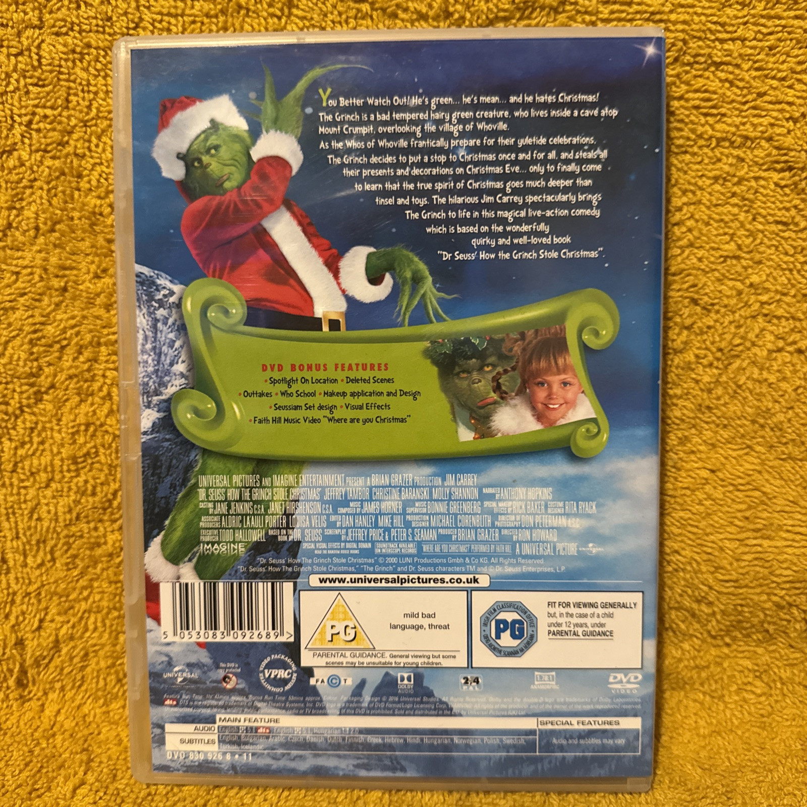 How The Grinch Stole Christmas (DVD, 2016)