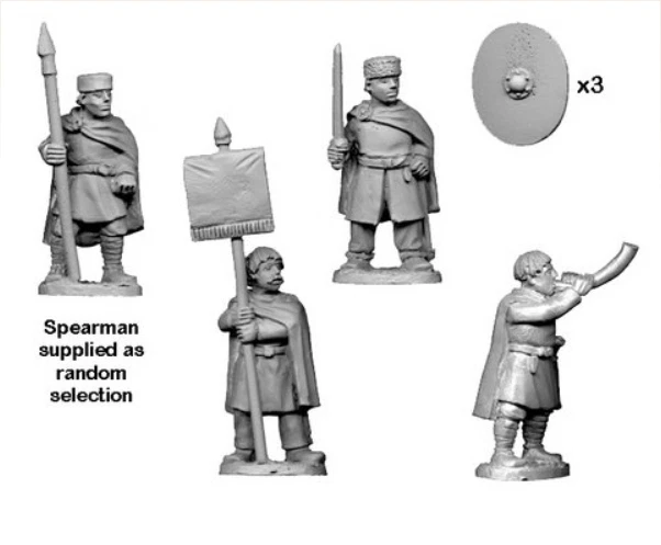 28mm Dark Ages Sub Roman Command Group (4) Free USA Shipping - Image 2 of 2