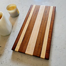 Handmade Curly Maple Cutting Board: Rustic Charcuterie Board-Serving Cheese Tray