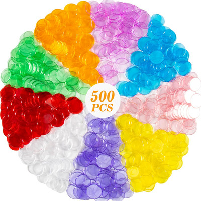 500Pcs Bingo Chips for Bingo Games Colored Bingo Markers Chips Loteria Mexican B