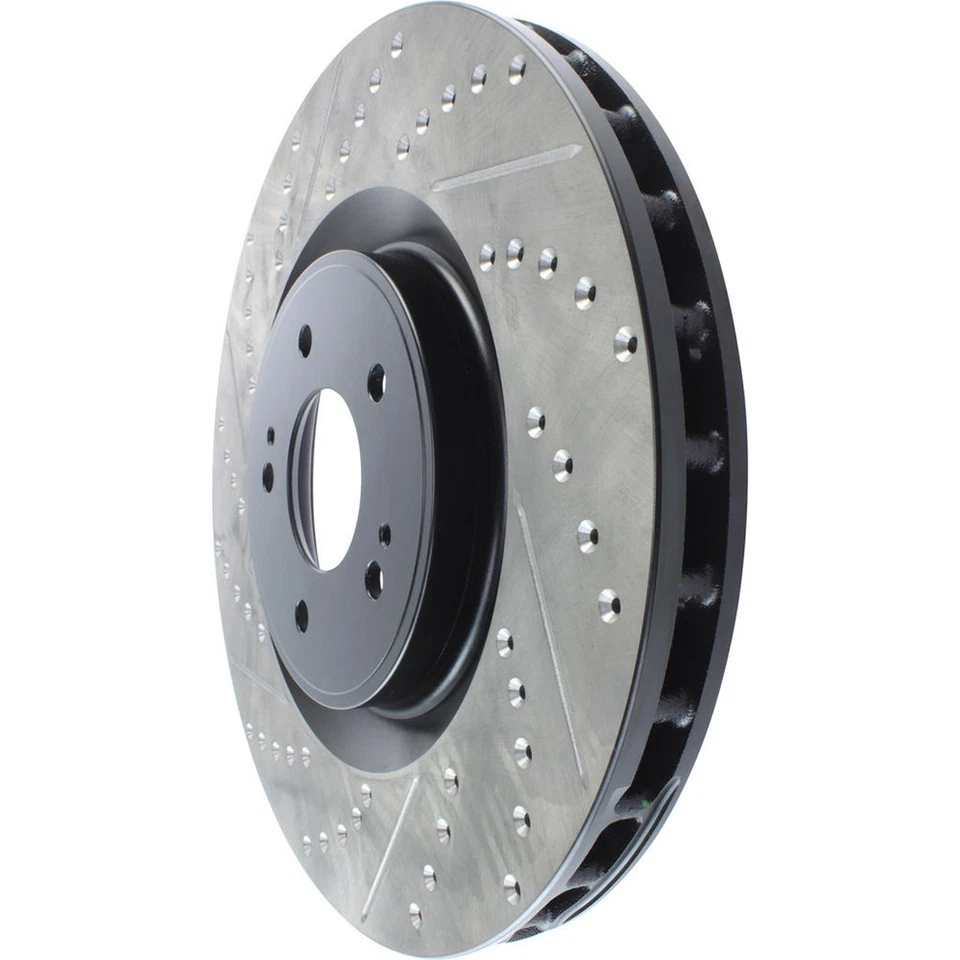 Rotor de freno delantero derecho StopTech 127.46076R perforado para 08-15 Mitsubishi Lancer Foto 2 de 4