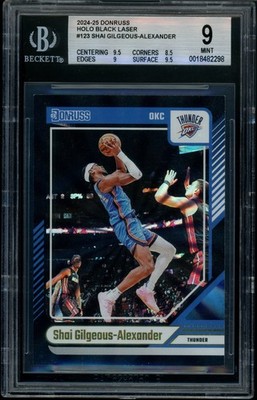 SHAI GILGEOUS-ALEXANDER 2024 Panini Donruss Holo Black Laser 1/1 BGS 9 OKC