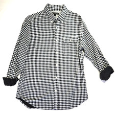 Banana Republic men's soft wash tailored slim fit casual black white shirt NWT L
