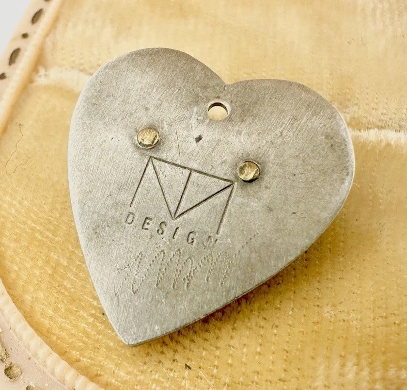 VTG Thomas Mann Heart Design Steampunk Techno-Romantic Pendant Charm Signed Read