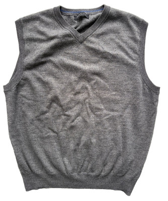 Brunella Gori Extrafine Merino Wool Sweater Vest Mens XL Solid Gray Made i Italy