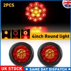 2X 4INCH Round Red Amber 16-LED Truck Trailer Brake Stop Turn Signal Tail Lights