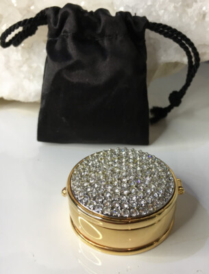 Vintage Joan Rivers Now Forever Pave Crystal Compact Solid Perfume  Refillable UK