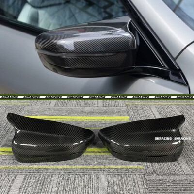 Real Carbon Fiber Side Mirror Cover Caps For BMW M8 F91 F92 2020-2022 – 2Pcs, Self-Adhesive