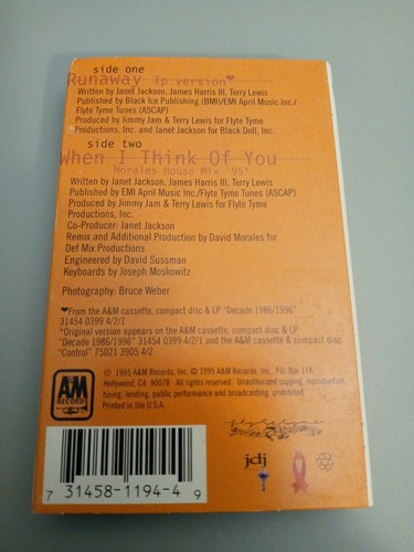 Janet Jackson Cassette Single - Picture 2 of 2