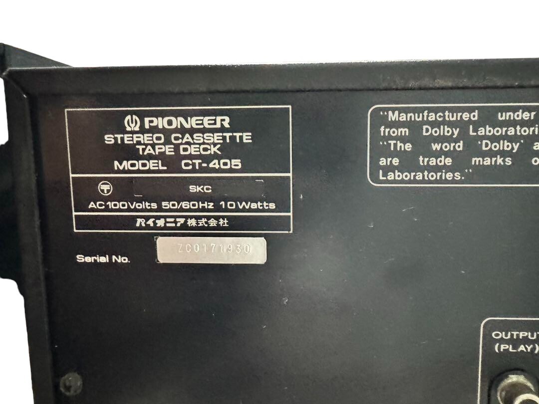 PIONEER TX-7800Ⅱ CT-405 SA-7800Ⅱ Pioneer TX-7800 II TX7800 II *Checked only for energization