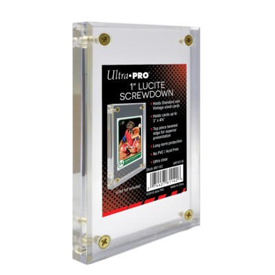 Ultra Pro 1'' Lucite Screwdown Inch Thick Brick Acrylic Card Holder Display Slab