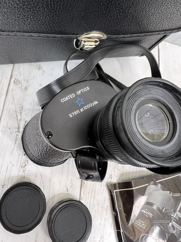 Vintage SWIFT AEROLITE 7X35 Binoculars Model 735 w/ Case, Caps. Straps, Guide - Image 4 of 4