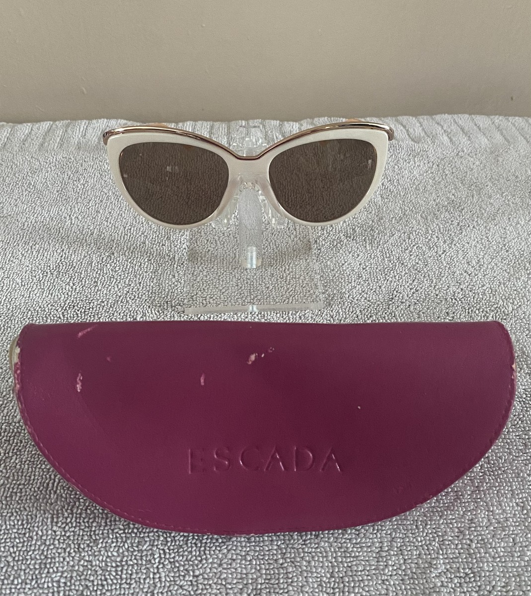 Escada Sunglasses SES 346 0NVK White and Gold Size: 54-18  display picture 3