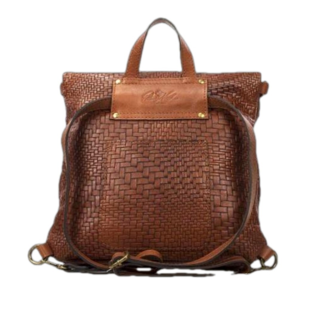 Patricia Nash Woven Leather Luzille Backpack Purse Gem