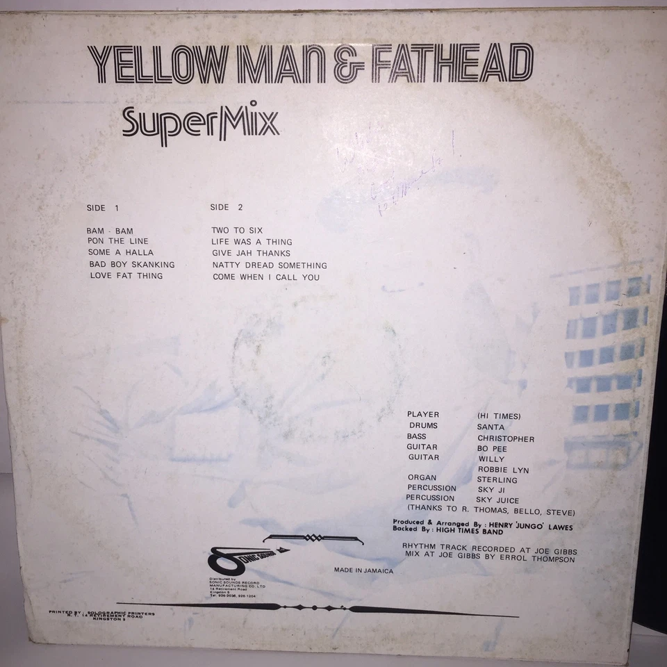 YELLOW MAN & FATHEAD SUPERMIX JAMAICA LP Volcano Reggae Dancehall Foto 4 de 4