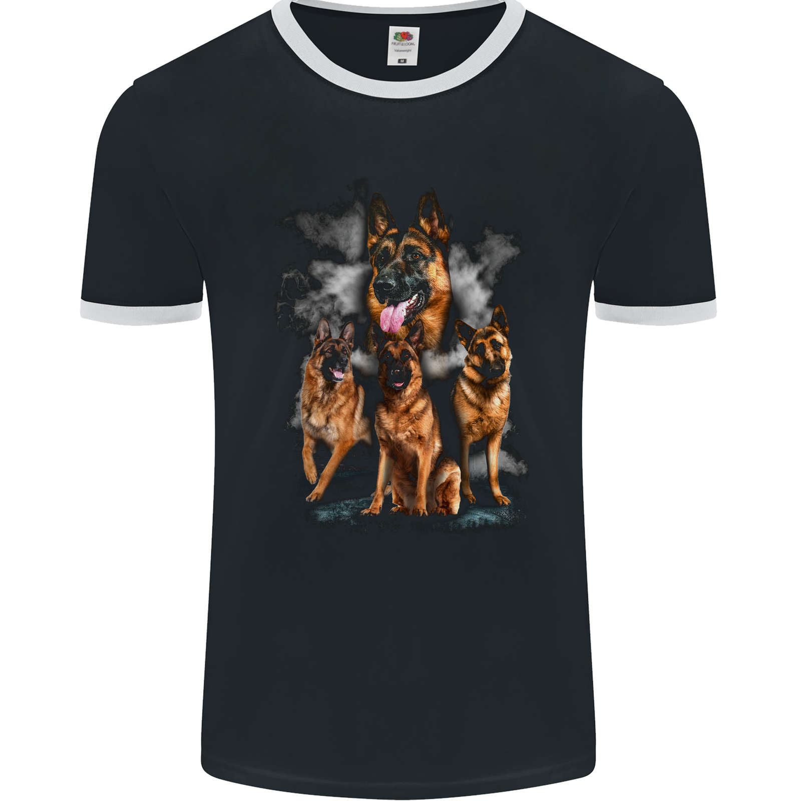German Shepherd Montage For Dog Lovers Mens Ringer T-Shirt FotL | eBay UK