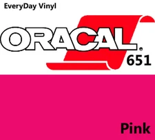 12"x5' - Pink - Oracal 651 - shiny Adhesive Vinyl - Craft Hobby - Sign Cutters