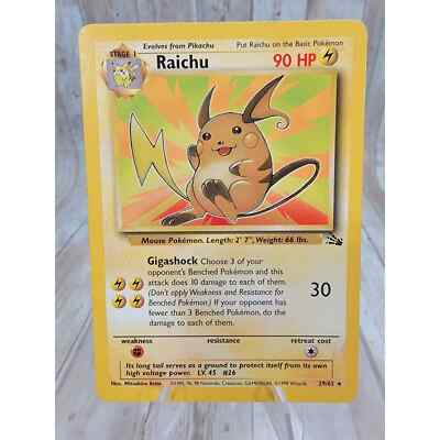 Raichu 14/62 Holo Fossil Pokemon Card TCG WOTC LP | eBay