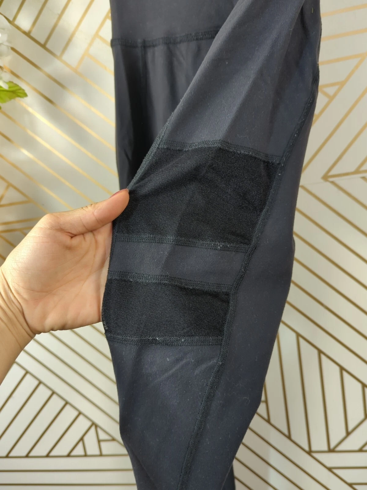 beyond-yoga high rise mesh panel side leggings