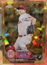 2023 Topps Chrome Sapphire Corey Knebel Gold /50 Phillies #28