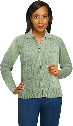 Alfred Dunner Petite Women's Chenille Cardigan Sweater | eBay