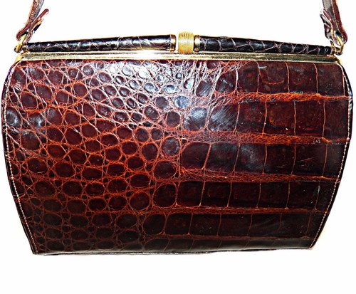 Bolso de Mano Vintage Años 50 Genuino de Cocodrilo Marco con Embrague para Monedas | eBay