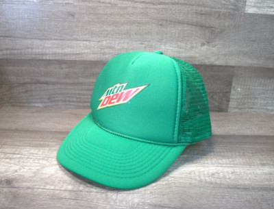 VTG Mountain Dew Green Rope Mesh Snap Back Trucker Otto Hat Cap Unisex Adults