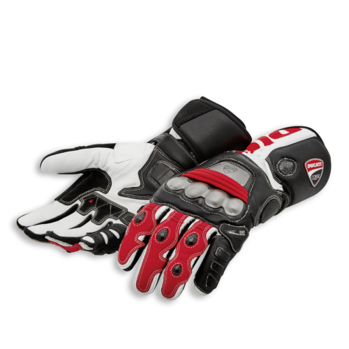 Ducati C5 Motorbike Racing Leather Gloves - Picture 1 of 3