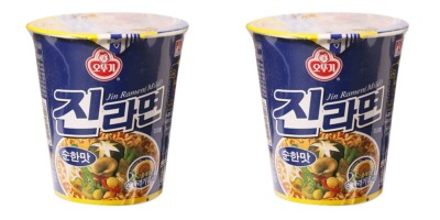 Korean Instant Noodle OTTOGI JIN RAMEN MILD 2pack Cup Ramen Ramyun