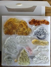 CTMH D1226 Magical Season My Acrylix 14 Stamp Set Santa Sleigh Snowman Tree Gift
