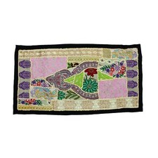 Vintage Embroidered Patchwork Indian Tent Decoration Tapestry Wall Hanging At