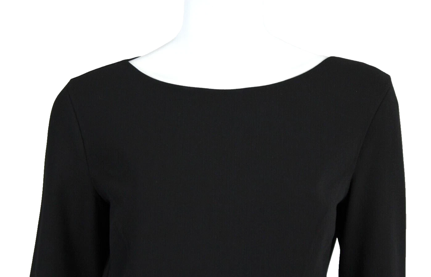 Abito tubino MICHAEL KORS COLLECTION $1.995 nuovo con etichette nero lana maniche svasate 10