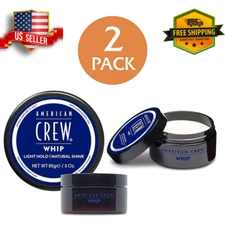 American Crew Men's Whip Styling Cream, Like Hair Gel with Light Hold (2 Pack)
