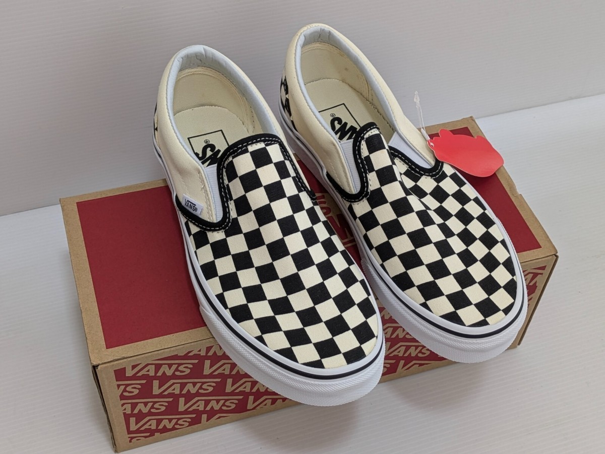 VANS Classic Slip-On Black & White Checkerboard Shoes, New w