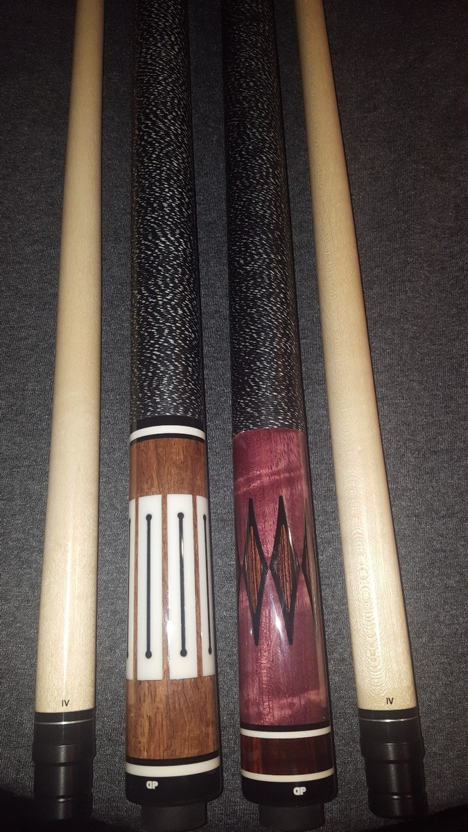 2) Dale Perry pool cues with stage 4 IV shafts, a case & joint
